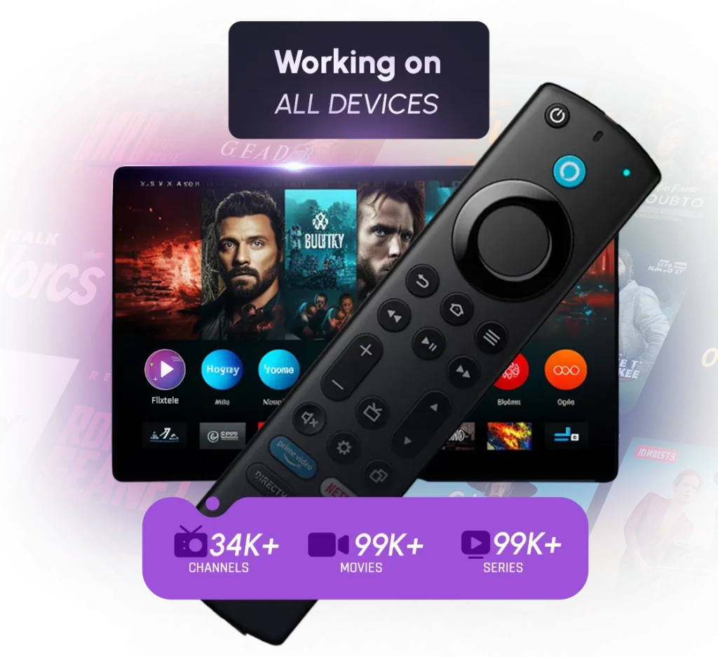 Best IPTV provider showing UK IPTV subscription service on multiple devices
